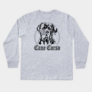 Cane Corso Italiano Dog Portrait Kids Long Sleeve T-Shirt